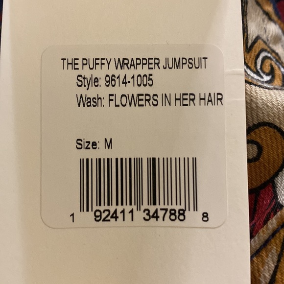 MOTHER Puffy Wrapper Floral Denim Jumpsuit - Picture 12 of 12